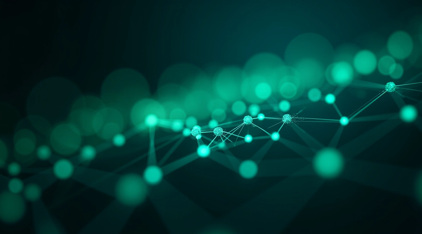 Neural network visualization showing interconnected nodes and data flow patterns in agricultural context