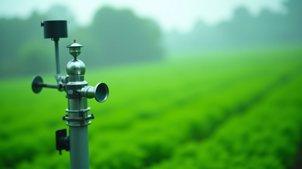Weather monitoring sensors installed in agricultural field during monsoon season